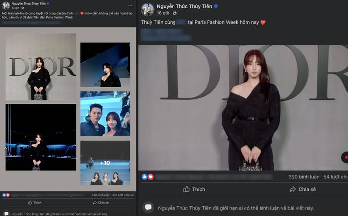 Hoa hậu Thùy Tiên giới hạn bình luận ở hai bài viết gần nhất trên trang fanpage. (Ảnh chụp màn hình)