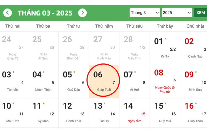 Lịch âm hôm nay 6/3/2025: Kỵ khai trương, sửa nhà Ảnh 2