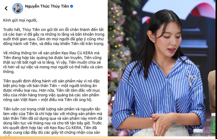 Thùy Tiên nhận phản ứng tiêu cực sau bài đăng xin lỗi. 