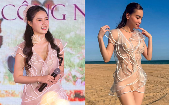 Midu khoe vẻ gợi cảm khi biến tấu bộ váy xuyên thấu của Hồ Ngọc Hà Ảnh 2