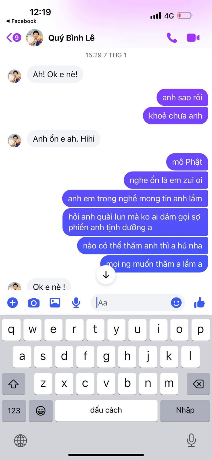 Xót xa những dòng tin nhắn của Quý Bình trước khi qua đời ở tuổi 42.