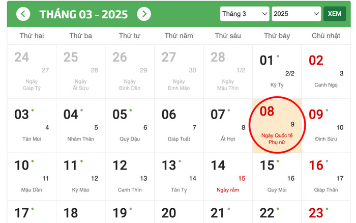 Lịch âm hôm nay 8/3/2025: Tránh xuất hành vì dễ gặp trở ngại Ảnh 2