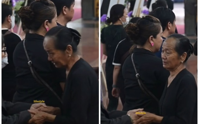 Xót xa hình ảnh nhỏ bé, tiều tụy của mẹ Quý Bình trong tang lễ Ảnh 2