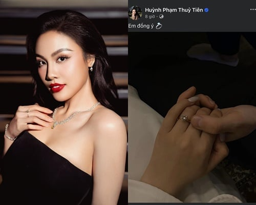 Á hậu Thủy Tiên gây tò mò về danh tính người bạn đời mà cô vừa nhận lời cầu hôn.