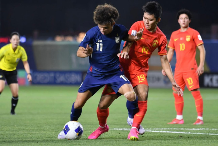 U17 Thái Lan thua U17 Trung Quốc 0-2. Ảnh: FAT