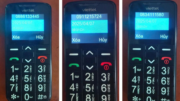 3 số điện thoại lừa đảo liên hệ thúc giục bà Thắng chuyển 1,2 tỷ đồng. 