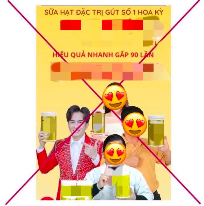 Showbiz 24h: Trước đó kẻ gian đã cố tình lấy hình ảnh Đan Trường cho vào poster quảng cáo sữa với những thông điệp như 'Sữa hạt đặc trị gút số 1 Hoa Kỳ', 'Hiệu quả nhanh gấp 90 lần'. Ảnh: Sưu tầm