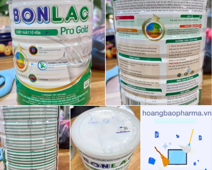 Hộp sữa BonLac bà Hương mua theo chỉ định của bác sĩ khi nhập viện mổ chân vào tháng 12/2024 tại Bệnh viện V.Đ. Ảnh: báo Thanh Niên