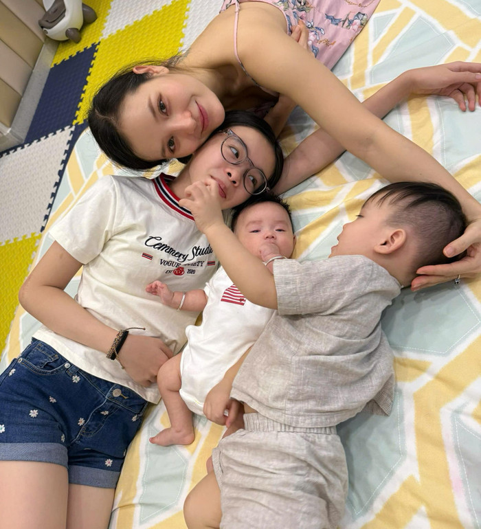 Phương Trinh Jolie cho biết 88 cây vàng không chỉ nguyên mà còn lãi thêm 2 'cục vàng' là bé Tyga và Loka. (Ảnh: FBNV)