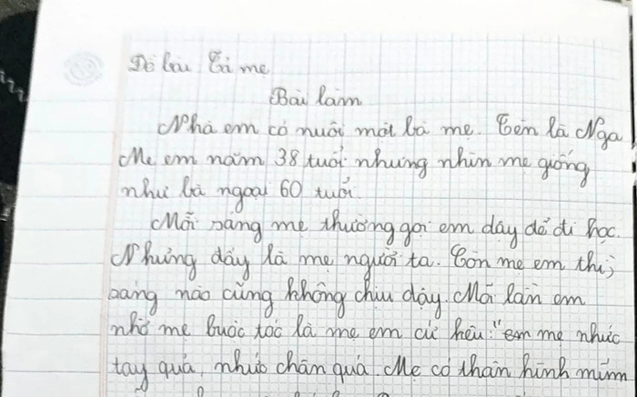 Bài văn 'nhà em có nuôi một bà mẹ' chân thật từng chi tiết khiến dân mạng cười ngất Ảnh 2