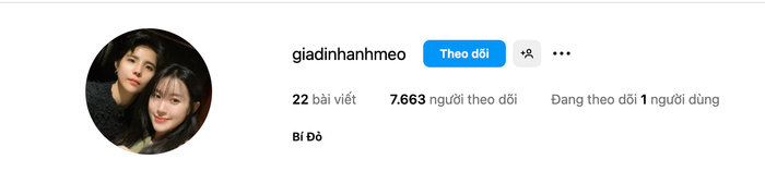 Vũ công Thu Trang gia nhập hội 'chỉ follow mình anh' khi theo dõi mỗi Vũ Cát Tường. (Ảnh: Chụp màn hình)