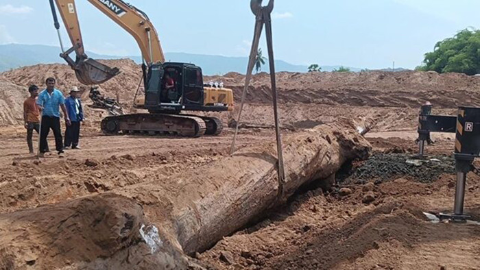 Lái máy xúc đào ao, người đàn ông phát hiện 'báu vật' khiến cả ngôi làng kinh ngạc Ảnh 1
