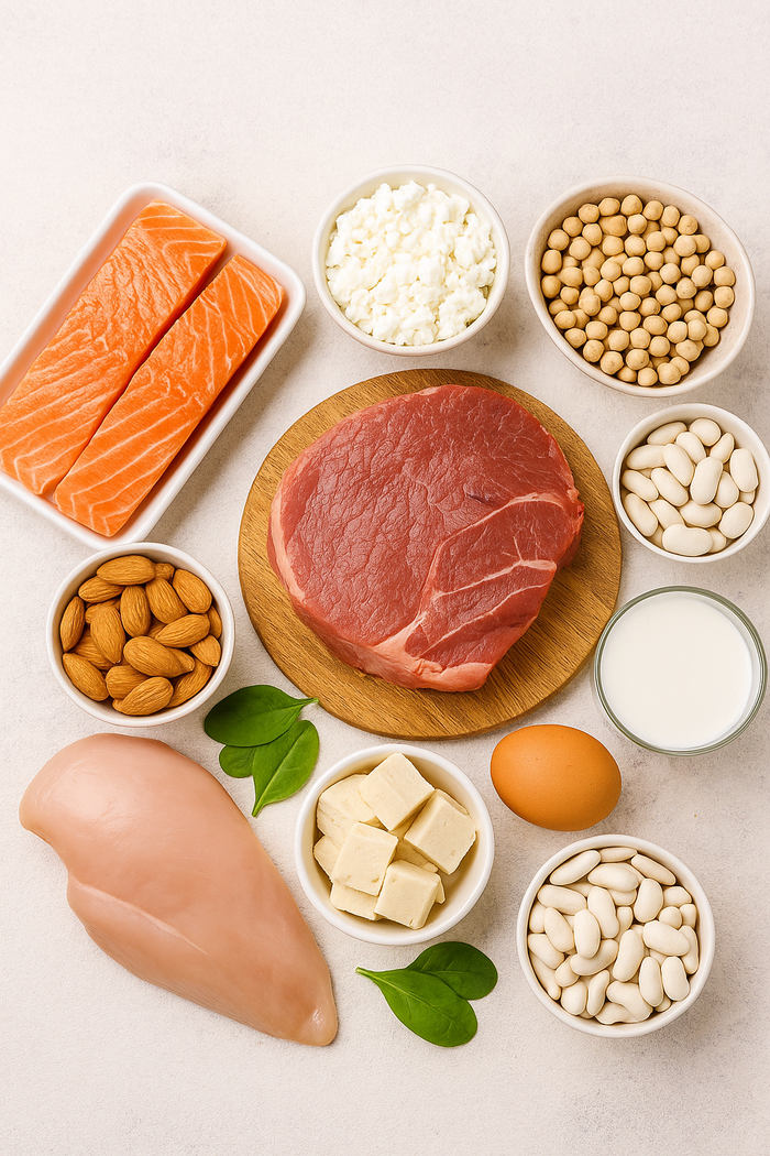 Protein là yếu tố cấu tạo nên làn da, tóc, móng và cơ bắp.