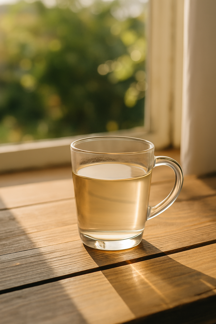 Uống một ly nước ấm sau khi thức dậy giúp thanh lọc cơ thể.