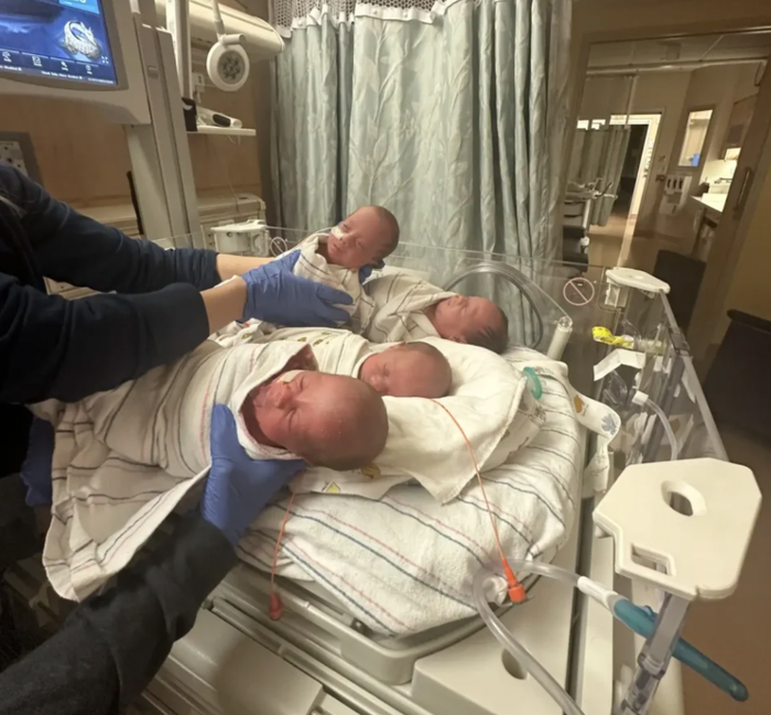 Người phụ nữ mang thai 4 con một lúc, kết quả sinh nở đầy mỹ mãn Ảnh 2