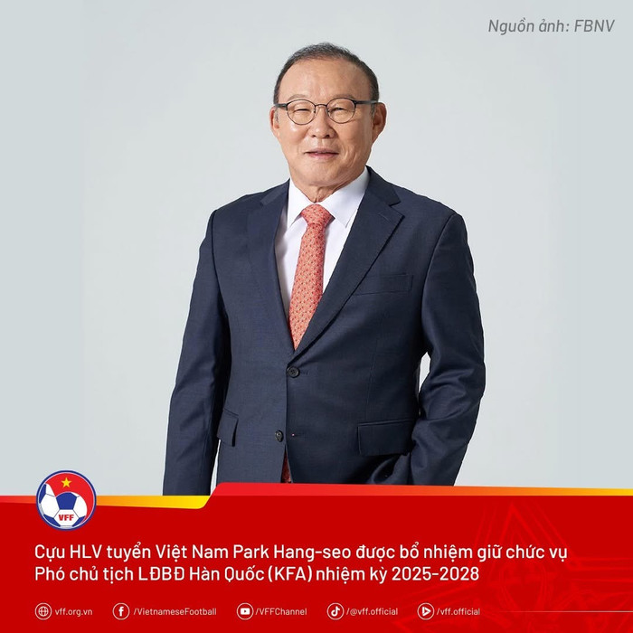 VFF chúc mừng HLV Park Hang Seo. 