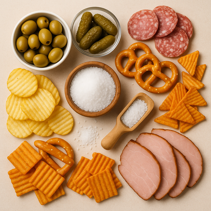 Chế độ ăn nhiều muối là yếu tố nguy cơ lớn khiến huyết áp tăng cao.