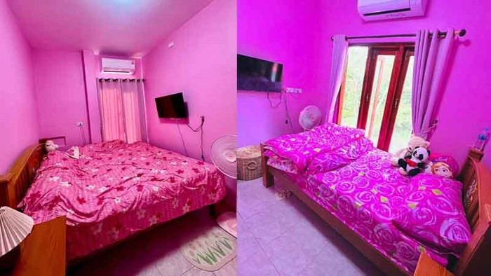 Người đàn ông xây căn nhà màu hồng từ trong ra ngoài để dưỡng già cùng mẹ và bà ngoại Ảnh 3