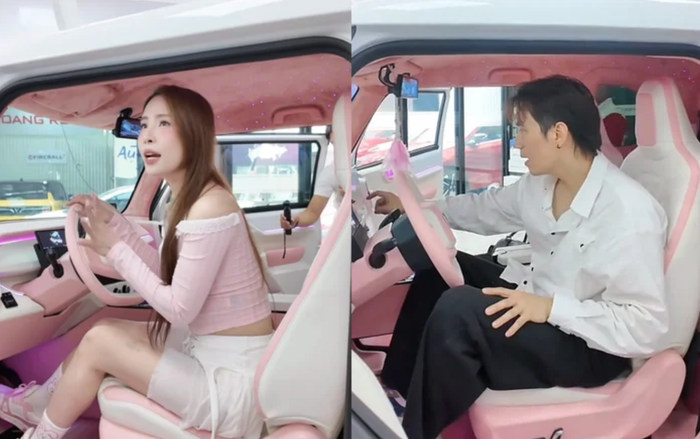 Showbiz 24h: Chiếc xe màu hồng mà Quỳnh Nga 'đập hộp' từ màu sắc đến kiểu dáng đều giống hệt chiếc xe mà Việt Anh dùng để tặng bạn gái. Ảnh: Chụp màn hình TikTok D.C