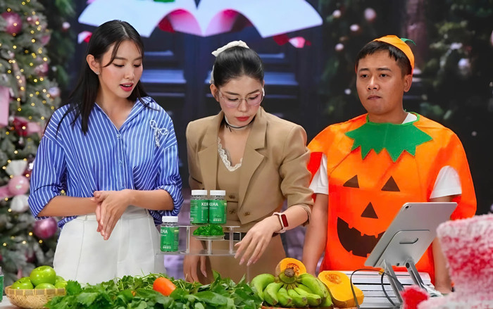 Hoa hậu Thùy Tiên từng bị phạt 25 triệu đồng liên quan vụ quảng cáo sai sự thật về kẹo rau củ Kera. (Ảnh: Internet) 