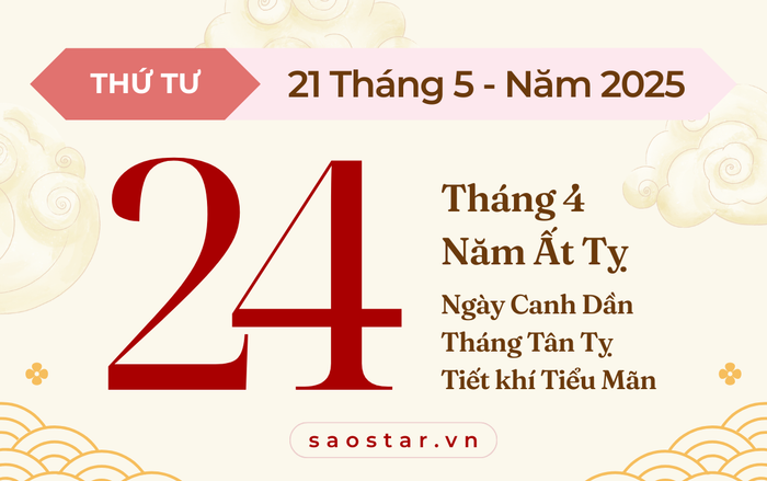 Lịch âm hôm nay 21/5/2025: Tránh cưới hỏi, xây dựng kẻo gặp điều không may Ảnh 1