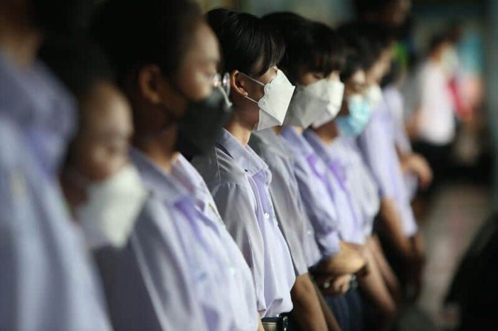 Ảnh chụp học sinh trung học tại trường Ban Bang Kapi vào tháng 11 năm 2021 do Bangkok Post cung cấp.