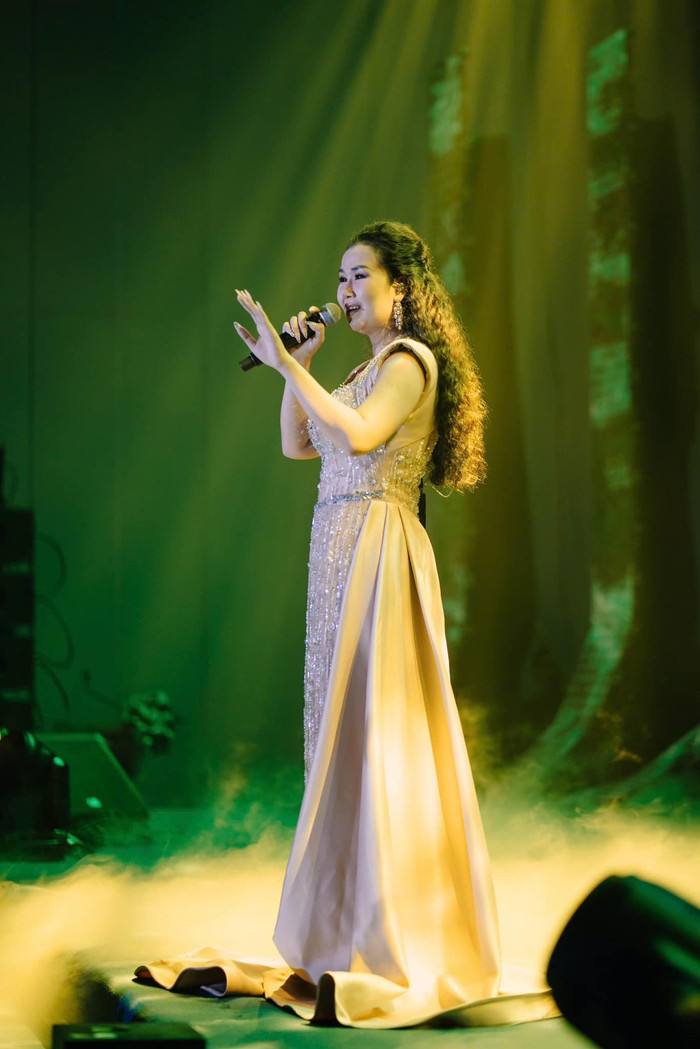 Võ Hạ Trâm cố gắng cân bằng 2 vai trò: làm mẹ và làm nghệ thuật. (Ảnh FBNV)