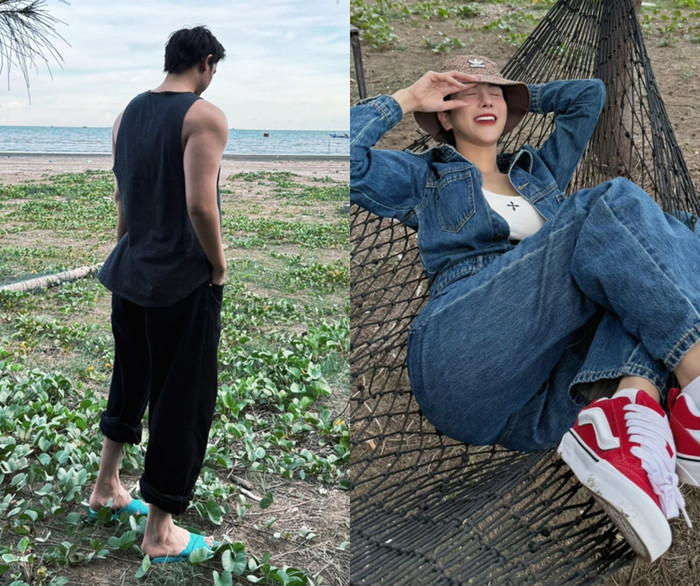 Diệp Lâm Anh đăng ảnh đi du lịch. Chuyến đi còn có Phạm Kiên. (Ảnh FBNV)