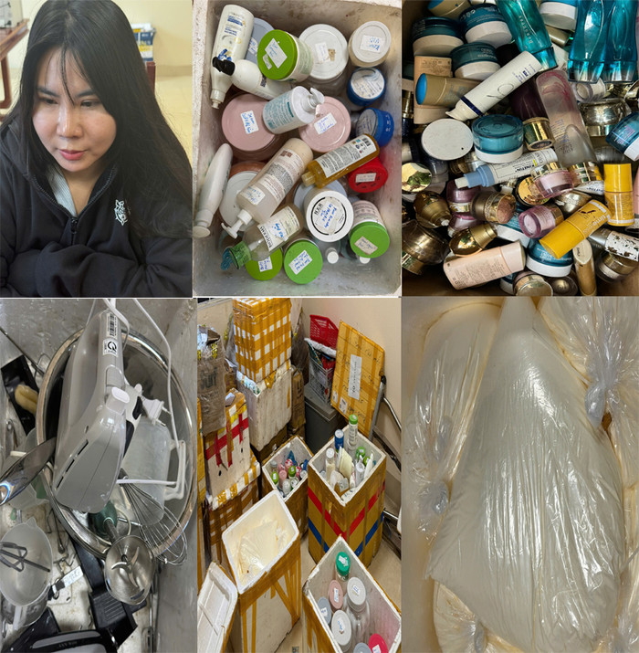 Đối tượng Nguyễn Thị Dung và số tang vật thu giữ. Ảnh: Công an tỉnh Thanh Hoá