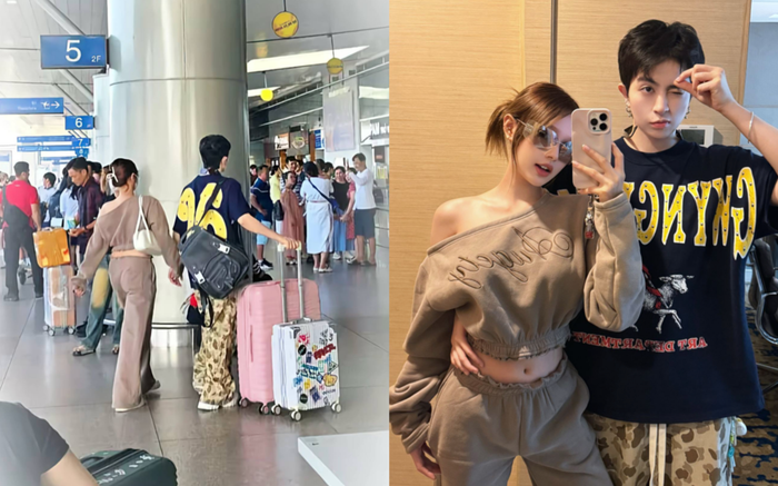 Showbiz 24h: 'Team qua đường' bắt gặp Gil Lê nắm tay Xoài Non, còn ga lăng đẩy vali giúp 'nửa kia'. Ảnh: Chụp màn hình TikTok Trúc Gia Trang