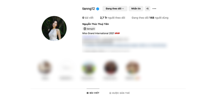 Tài khoản Instagram của Thùy Tiên giảm gần 100 nghìn người theo dõi. (Ảnh: Chụp màn hình)