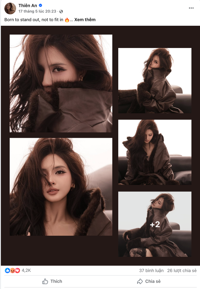 Thiên An tắt tính năng bình luận bài viết, không có bất kỳ chia sẻ nào từ ngày 17/5. (Ảnh: Chụp màn hình)