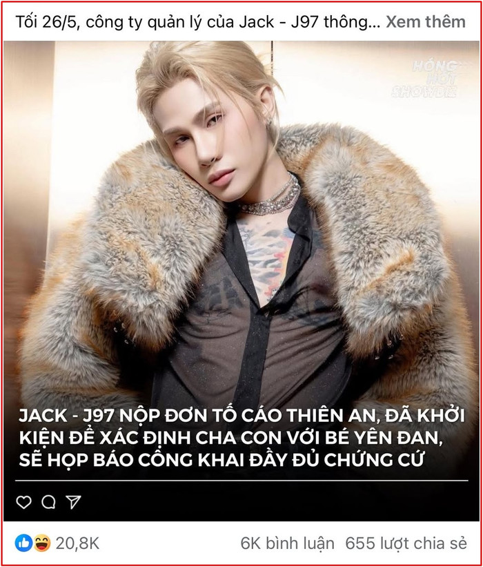 Thông tin về sự việc Jack và Thiên An nhận tương tác khủng trên khắp các nền tảng.