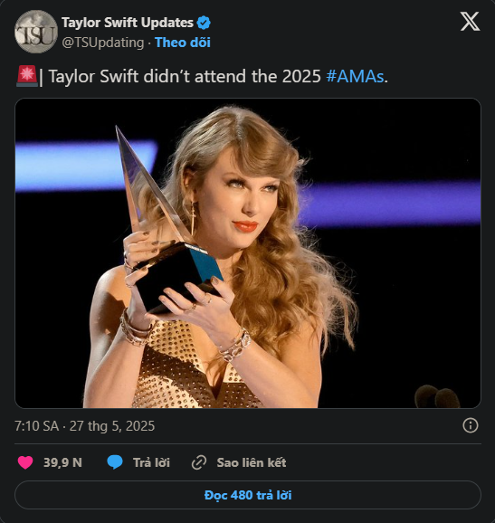 AMAs 2025 và sự 'im lặng bùng nổ' của Taylor Swift Ảnh 1