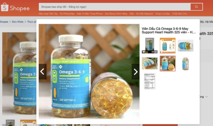 Loạt thực phẩm chức năng chưa cấp phép bị Bộ Y tế yêu cầu gỡ bỏ trên Shopee, Lazada Ảnh 3