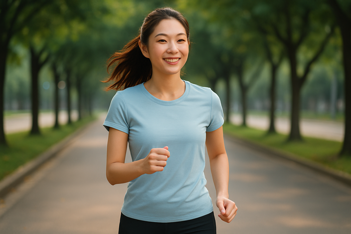 Đi bộ buổi sáng giúp sảng khoái tinh thần.