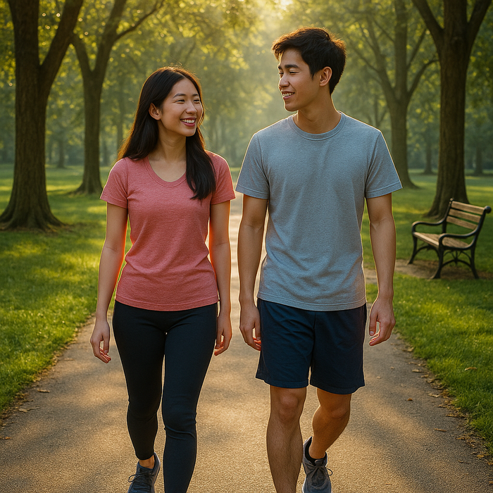 Đi bộ vào buổi sáng không chỉ giúp cơ thể tỉnh táo mà còn kích hoạt hệ tiêu hóa và quá trình trao đổi chất.