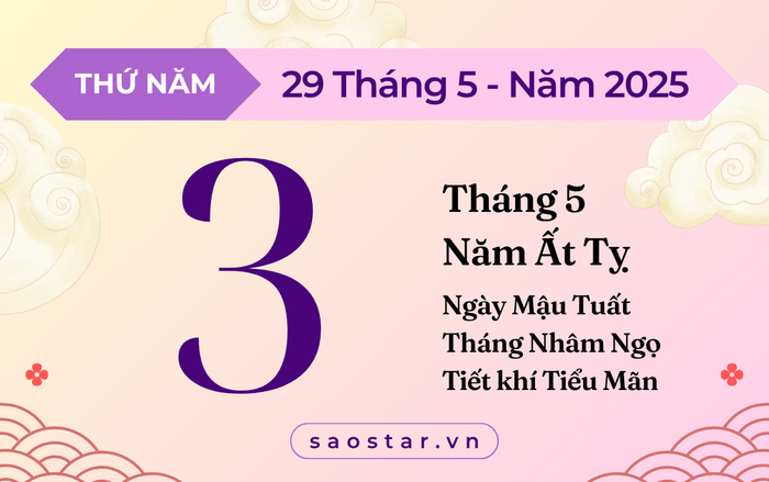 Lịch âm hôm nay 28/5/2025: Ngày nhiều hung tinh, tránh khởi sự quan trọng Ảnh 1