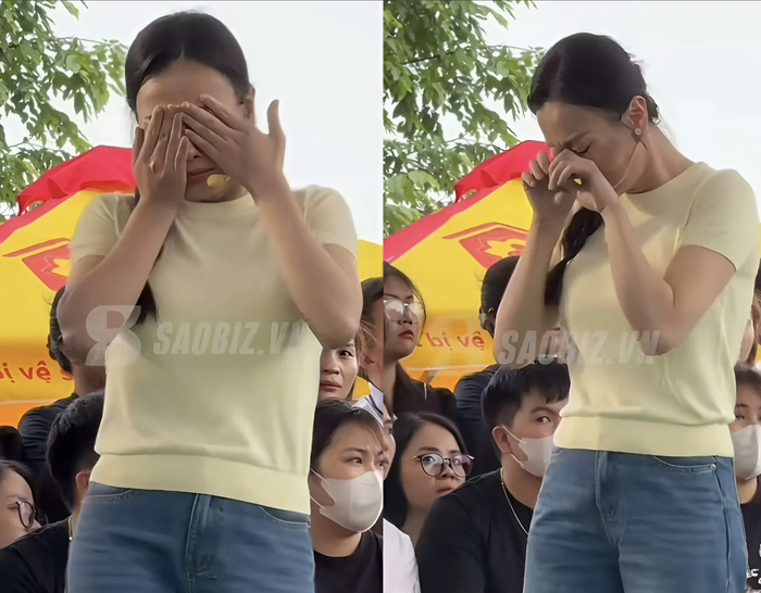 Showbiz 24h: Hình ảnh Phương Oanh ôm mặt khóc nức nở đang nhận được sự quan tâm từ khán giả. Ảnh từ TikTok Saobiz