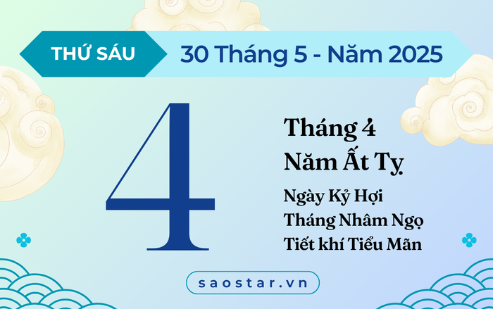 Lịch âm hôm nay 30/5/2025: Cẩn trọng với những khởi đầu lớn Ảnh 1