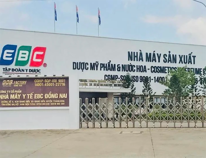 Nhà máy sản xuất của Công ty cổ phần Nhà máy y tế EBC Đồng Nai. (Ảnh: Công an Đồng Nai)