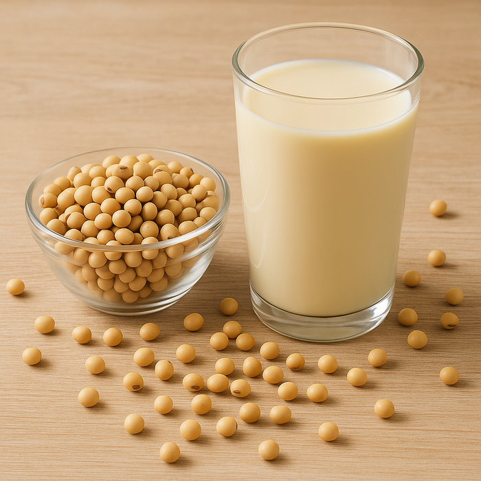 Một cốc sữa đậu nành chứa khoảng 300 mg canxi.