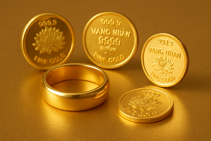 Vàng nhẫn cũng đồng loạt giảm. Ảnh minh hoạ