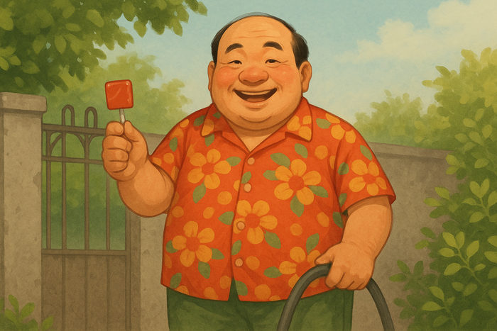 Hình ảnh bác hàng xóm gần gũi, thân thiện trong mắt bạn học sinh lớp 2. Ảnh minh hoạ
