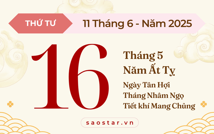 Lịch âm hôm nay 11/6/2025: Tránh cưới hỏi, động thổ kẻo gặp vận xui Ảnh 1