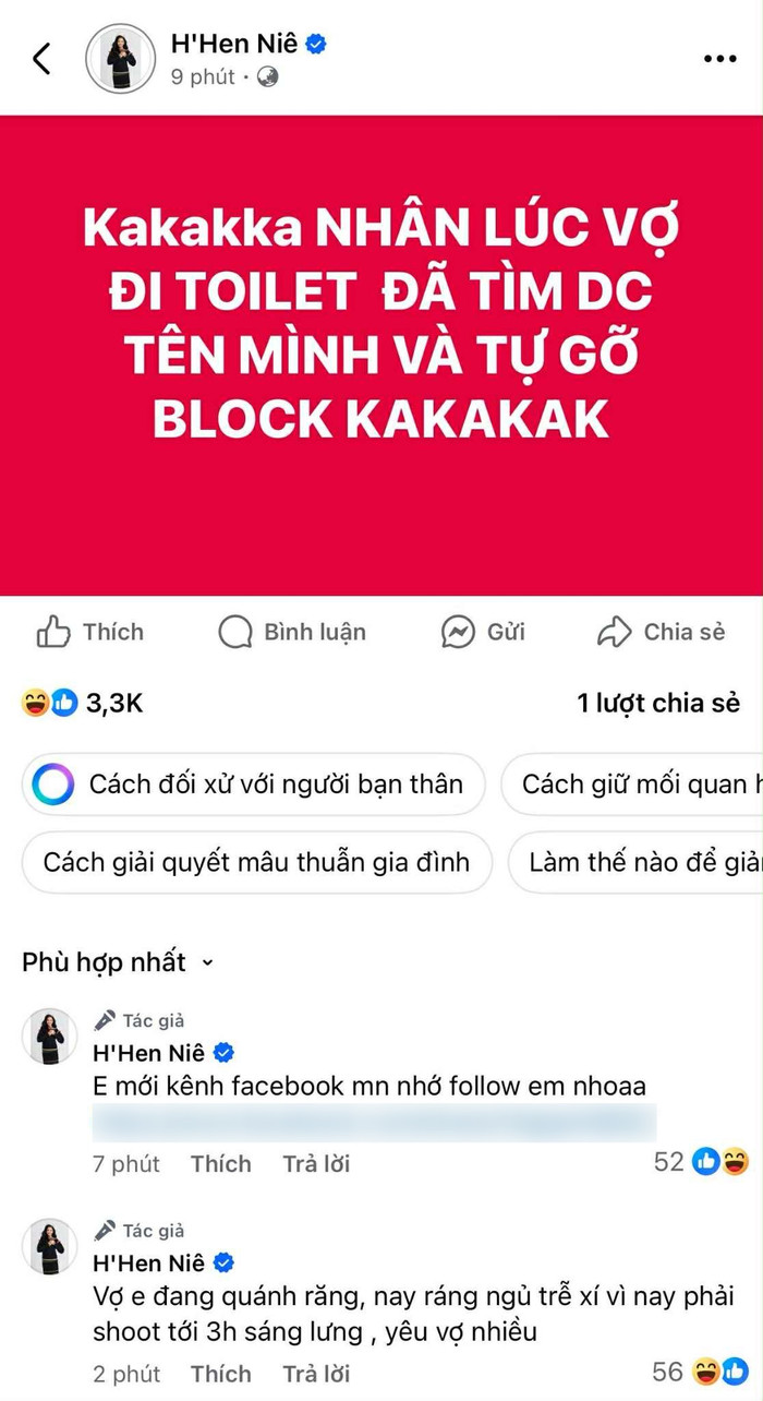 Nhiếp ảnh gia Tuấn Khôi có hành động không ngờ khi sử dụng Facebook H'Hen Niê để 'tự tay' gỡ chặn bản thân. (Ảnh: FBNV)