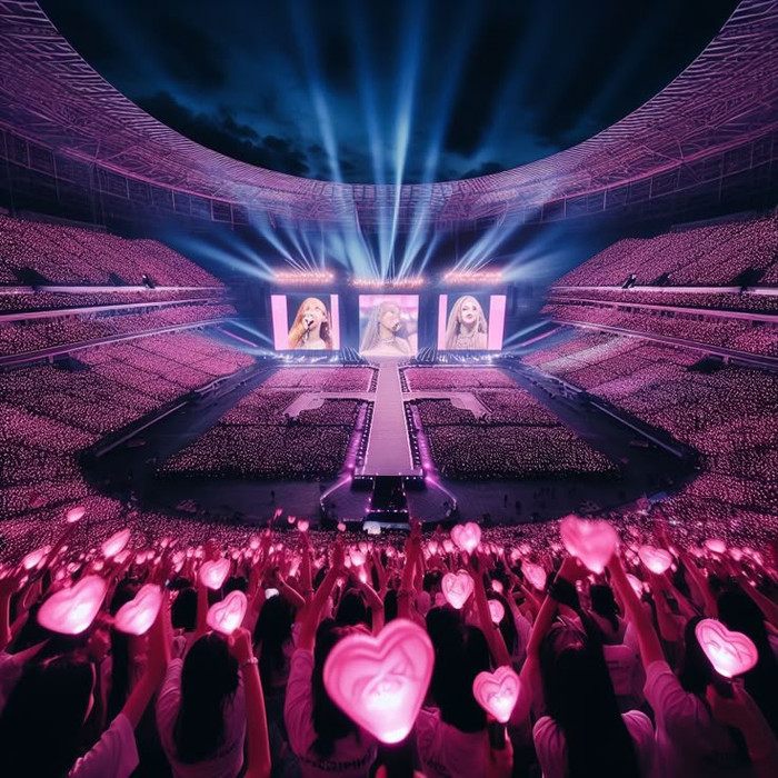 Đại dương lightstick hồng rực rỡ tại concert của BLACKPINK. (Ảnh: IGNV)