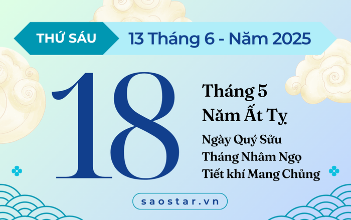 Lịch âm hôm nay 13/6/2025: Khởi đầu thuận lợi, hành sự suôn sẻ Ảnh 1
