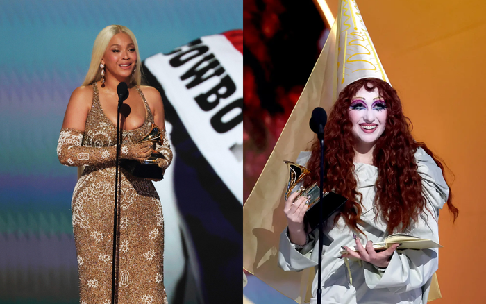 Beyoncé và Chappell Roan nhận giải Best Country Album và Best New Artist tại Grammy 2025. (Ảnh: Grammy)