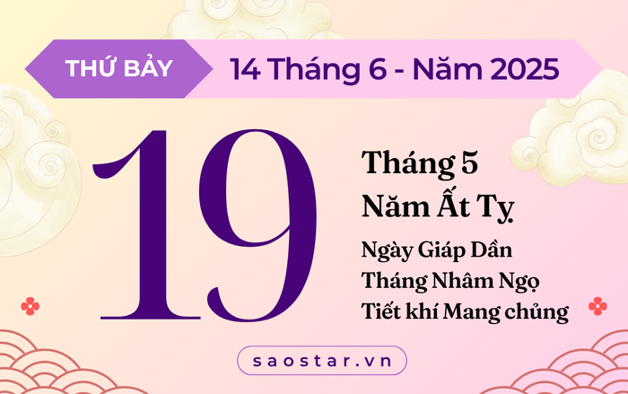 Lịch âm hôm nay 14/6/2025: Tránh việc lớn kẻo bất lợi đường tài lộc Ảnh 1